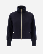 Load image into Gallery viewer, Herno Women's Bomber Jacket in Cashmere in Dark blue.