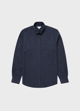 Load image into Gallery viewer, Sunspel - Button Down Flannel Shirt in Navy Melange.