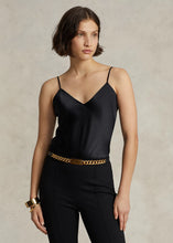 Load image into Gallery viewer, Model wearing Polo Ralph Lauren - Silk Camisole Black.