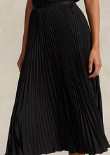 Load image into Gallery viewer, Model wearing Polo Ralph Lauren - Pleated Georgette Skirt in Black.