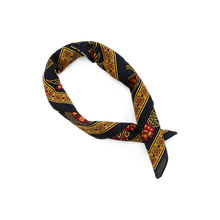 Load image into Gallery viewer, RRL - Motorcyclist-Print Cotton East 2 West Bandana in Navy/Yellow/Red.