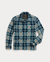 Load image into Gallery viewer, RRL - Patterned Jacquard Overshirt in Cream/Navy.