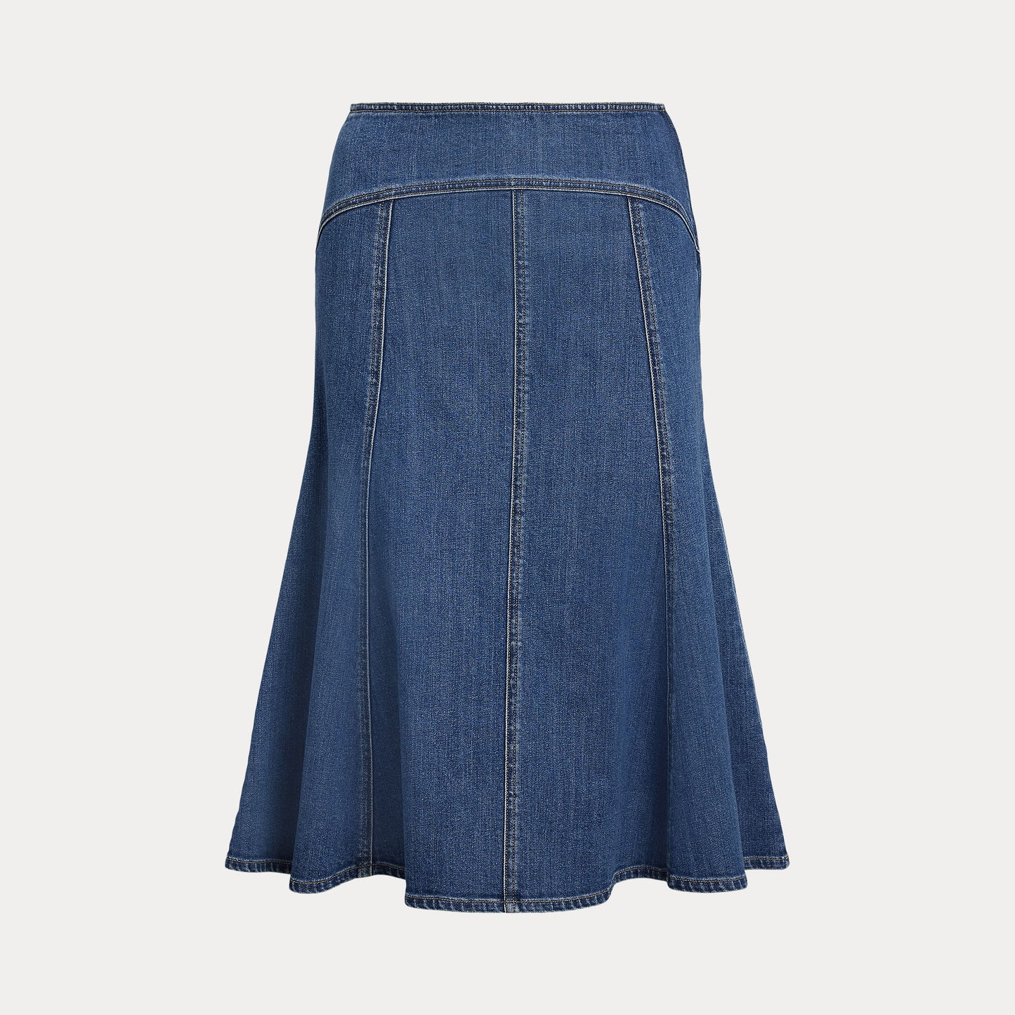 Polo Ralph Lauren - Paneled Denim A-Line Skirt in Bostwich Wash.