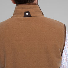 Load image into Gallery viewer, Model wearing Schoffel Men Oakham Fleece Gilet Bark back.