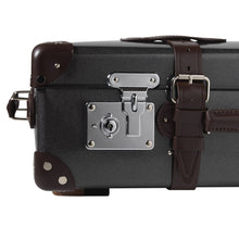 Load image into Gallery viewer, Globe-Trotter Deluxe 20" Trolley case in Caviar and Brown.
