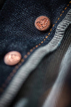 Load image into Gallery viewer, &Sons Trading Co Brandon indigo jeans rivets.