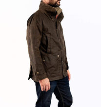 Load image into Gallery viewer, Model wearing Tom Beckbe Tensaw jacket in rye brown.