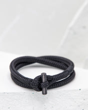 Load image into Gallery viewer, Pig & Hen Tiny Ted black with black buckle bracelet.