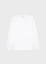 Load image into Gallery viewer, Sunspel - Riviera LS Crew Neck Supima Cotton T-shirt in White.