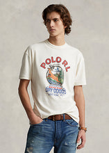 Load image into Gallery viewer, Model wearing POLO Ralph Lauren - Classic Fit Logo Jersey T-Shirt in Nevis (white).