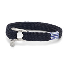 Load image into Gallery viewer, Pig & Hen Sharp Simon bracelet in navy with silver buckle.