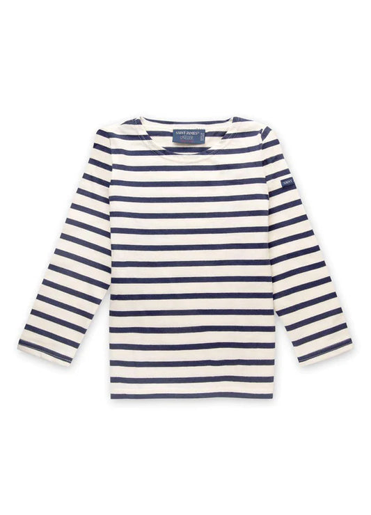 Saint James - Minquiers Striped Sailors Shirt for Kids in Ecru/Marine.