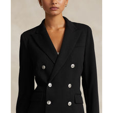 Load image into Gallery viewer, Model wearing Polo Ralph Lauren - Knit Double-Breasted Blazer in Black.
