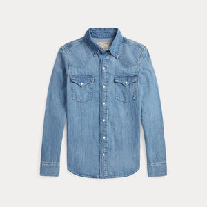 Polo Ralph Lauren - Denim Long Sleeve Button Front Shirt in Canaria Wash.