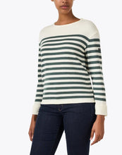 Load image into Gallery viewer, Model wearing Saint James - Ecrins Striped Sweater in Ecume/Vegetal.
