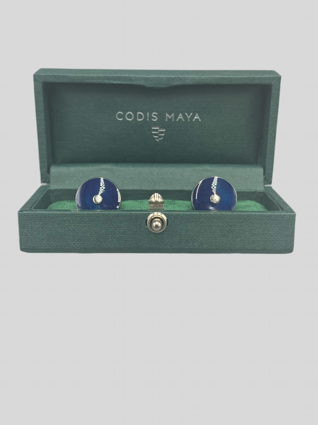 Codis Maya - Disc Cufflinks in Navy.