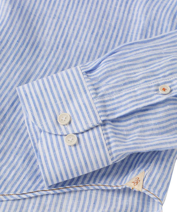Borgo 28 - Striped Linen Long-Sleeve Sport Shirt