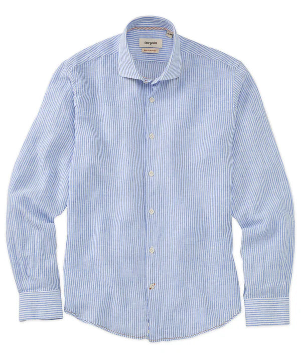 Borgo 28 - Striped Linen Long-Sleeve Sport Shirt