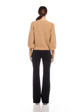 Load image into Gallery viewer, Model wearing Fifteen Twenty - Lia Shirred Sleeve Sweater in Almond - back.
