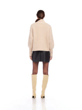 Load image into Gallery viewer, Model wearing Fifteen Twenty - Cely Cropped Cardigan in Bone - back.
