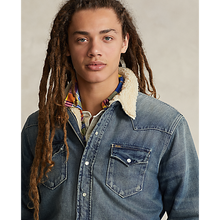 Load image into Gallery viewer, Model wearing POLO Ralph Lauren - L/S 2x1 Denim RL Western Shirt in Squires
