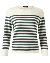 Load image into Gallery viewer, Saint James - Ecrins Striped Sweater in Ecume/Vegetal.
