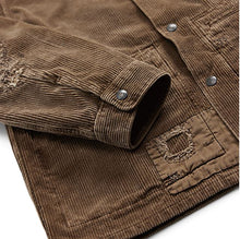 Load image into Gallery viewer, RRL - LS Cotton Corduroy 3-Pocket Eastwood Overshirt w/ Patch Repairs - sleeve
