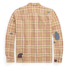 Load image into Gallery viewer, RRL - LS Cotton Twill Plaid Carter Camp Shirt w/ Patch Repairs - back
