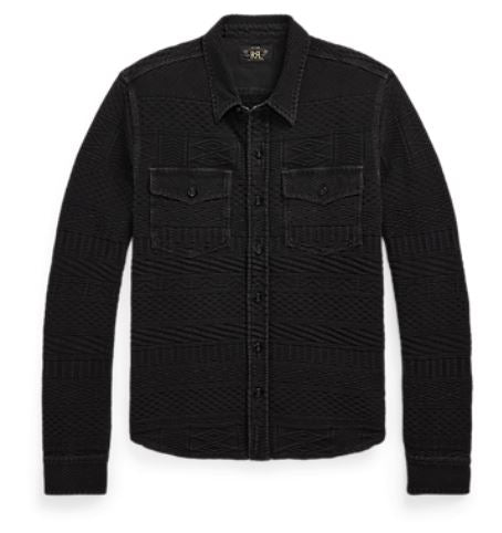 RRL - LS Cotton Indigo Jacquard Julius Shirt Jacket