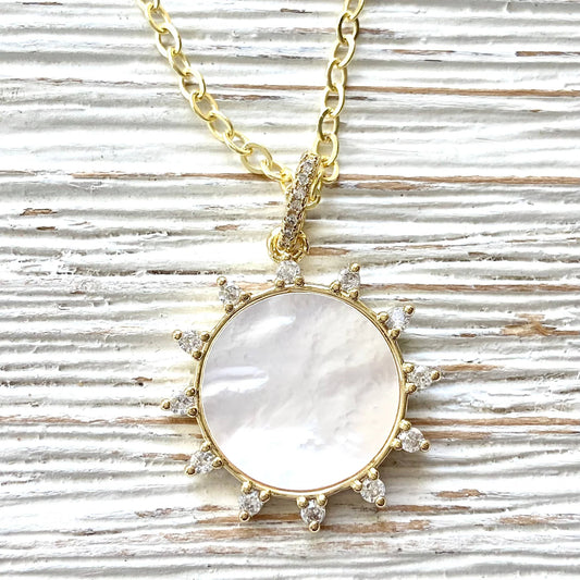 VB & CO. - Sunburst Pearl Crystal Necklace