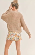 Load image into Gallery viewer, Model wearing Sadie &amp; Sage - Kona Coffee Cardigan in Tan - back.
