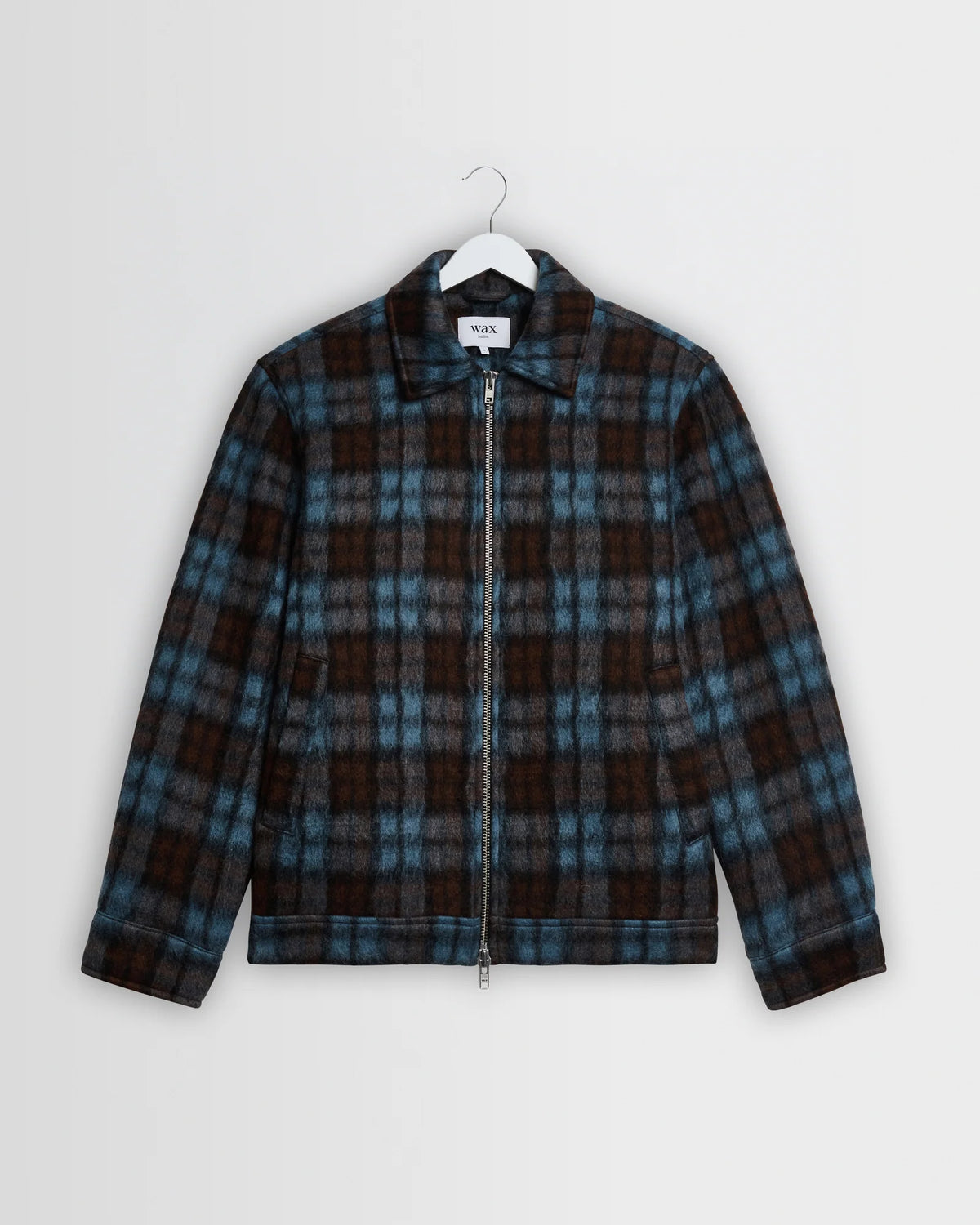Wax London - Heath Blue And Brown Check Mohair Jacket