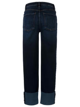 Load image into Gallery viewer, Kut From The Kloth - Fay High Rise Fab Ab Straight Leg - Roll Up Raw Hem in Unequalled - back.
