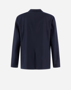 Herno Men's Single Breasted Blazer in Blue Navy - back.