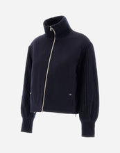 Load image into Gallery viewer, Herno Women&#39;s Bomber Jacket in Cashmere in Dark blue.
