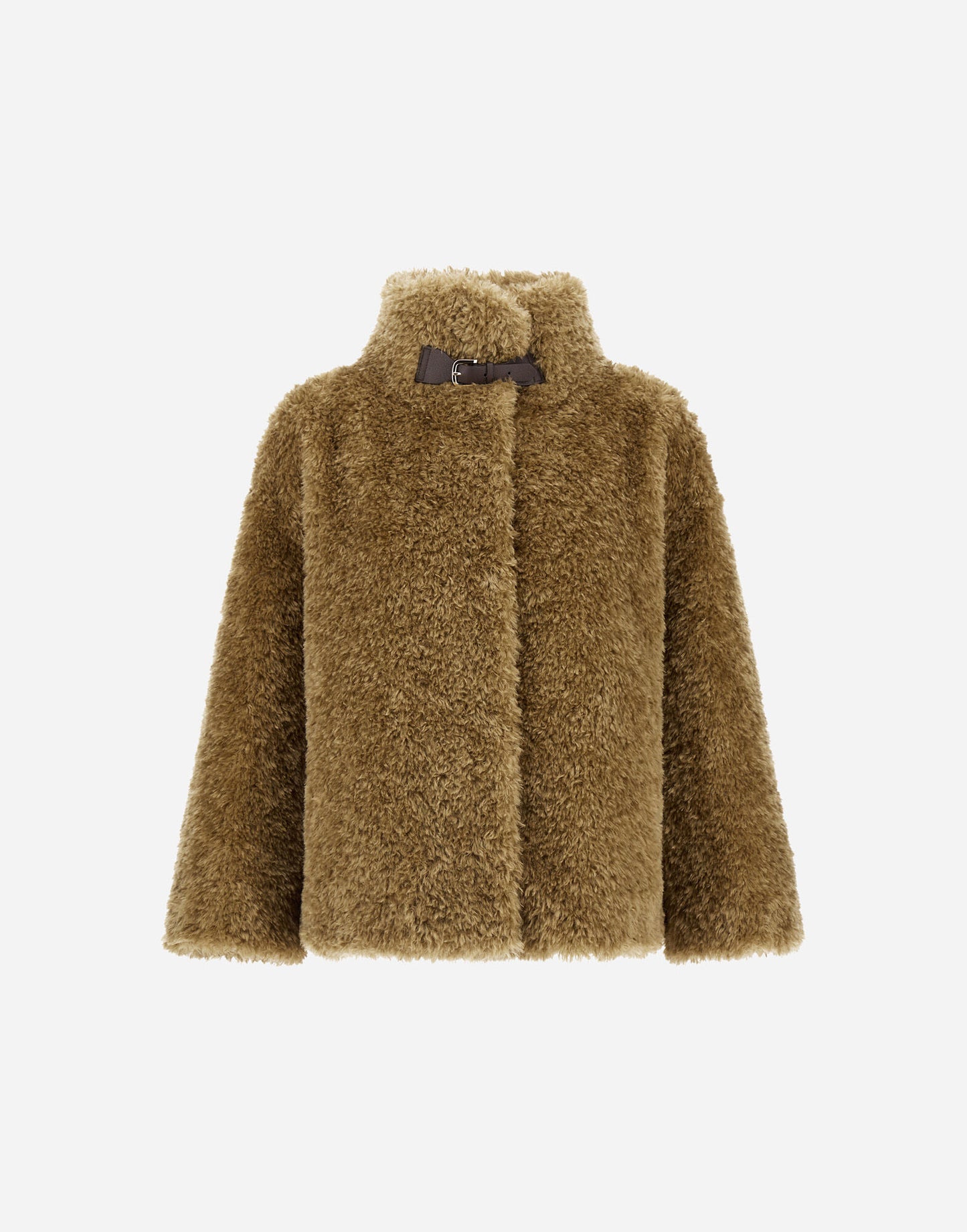 Herno Women's Short Teddy Bear Coat with Buckle