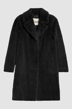 Load image into Gallery viewer, Herno Women&#39;s Soft Faux Fur Long Coat in Black.
