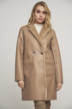 Load image into Gallery viewer, Model wearing Rino &amp; Pelle - Ivon Reversible Coat in Twig.
