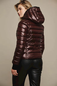 Model wearing Rino & Pelle - Jarno Jacket in Prune - back.