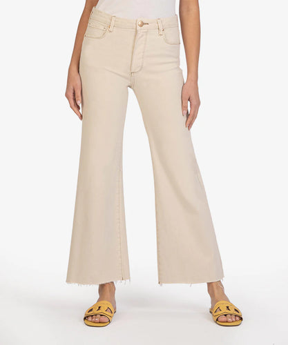 Kut From The Kloth - Meg High Rise Fab AB Ankle Wide Leg KG1516MC1 in Ecru.