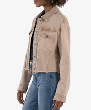 Load image into Gallery viewer, Model wearing  KUT From The Kloth - Ina Cropped Jacket in Hazelnut.
