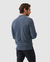 Load image into Gallery viewer, Model wearing Rodd &amp; Gunn - LS Gunn Polo in Marine - back.
