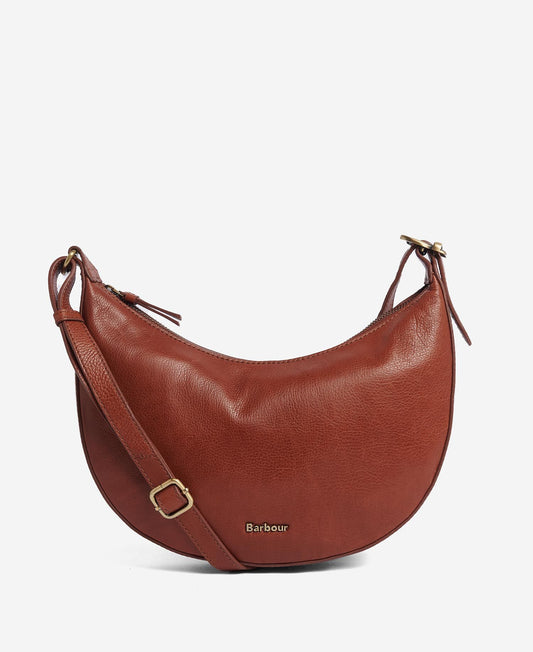 Barbour Laire Leather Sling Bag in Brown.