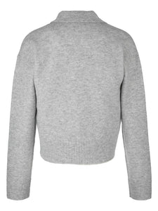 Kut from the Kloth - Lilia Button Front LS Sweater in Heather Grey -back.