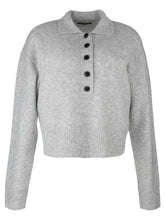 Load image into Gallery viewer, Kut from the Kloth - Lilia Button Front LS Sweater in Heather Grey.

