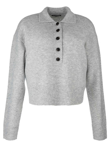 Kut from the Kloth - Lilia Button Front LS Sweater in Heather Grey.