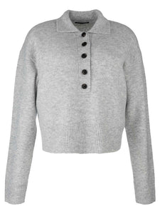 Kut from the Kloth - Lilia Button Front LS Sweater in Heather Grey.