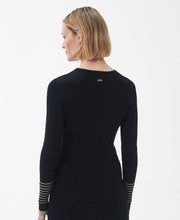 Load image into Gallery viewer, Model wearing Barbour Marlene Knit in Black - back.
