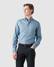 Load image into Gallery viewer, Model wearing Rodd &amp; Gunn - Barrhill Sports Fit Shirt in Chambray.
