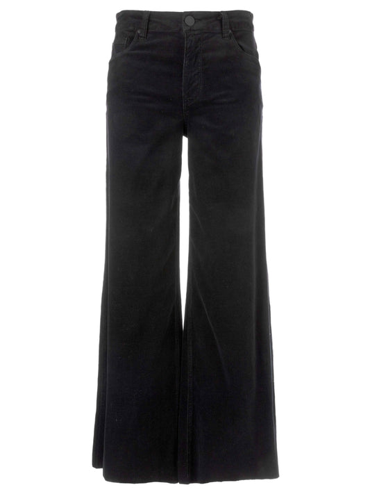 Kut From The Kloth - Meg Hige Rise Fab AB Wide Leg Raw Hem Long Inseam in Black.